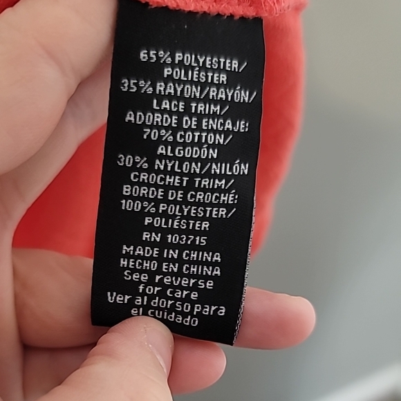 Zac & Rachel women's size 3X Coral Pink top with intricate lace detailing - Picture 9 of 10